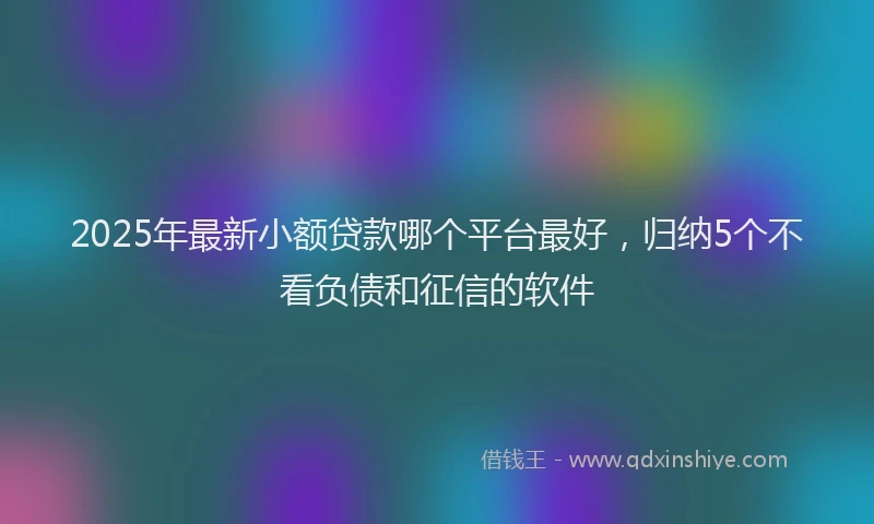 2025年最新小额贷款哪个平台最好，归纳5个不看负债和征信的软件