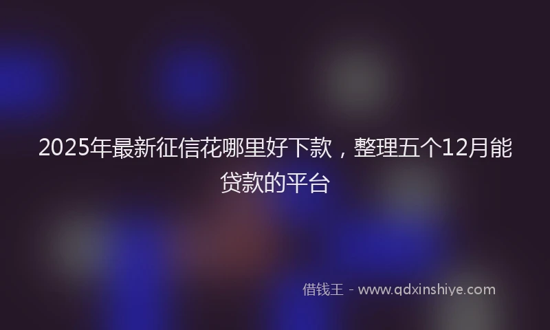 2025年最新征信花哪里好下款，整理五个12月能贷款的平台