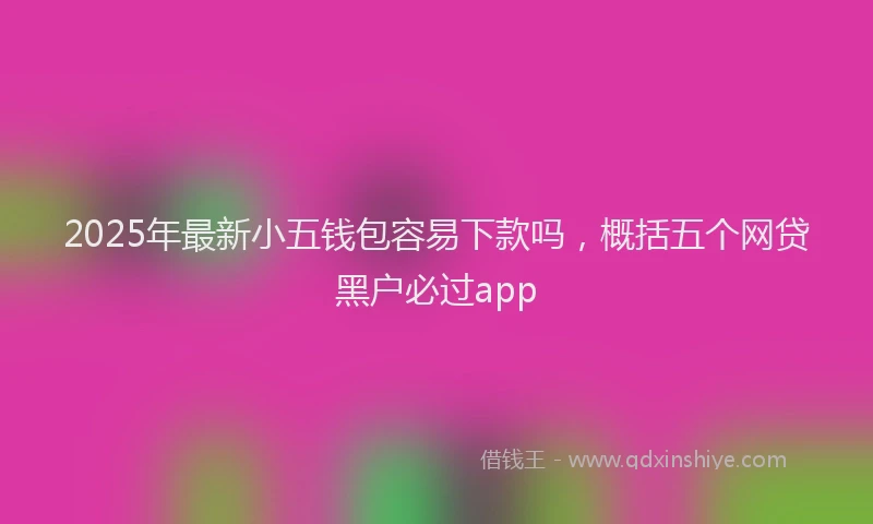 2025年最新小五钱包容易下款吗，概括五个网贷黑户必过app