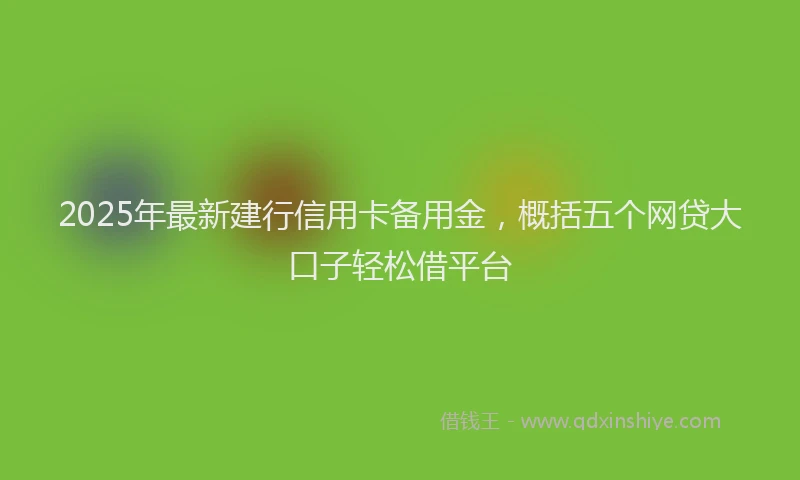 2025年最新建行信用卡备用金，概括五个网贷大口子轻松借平台