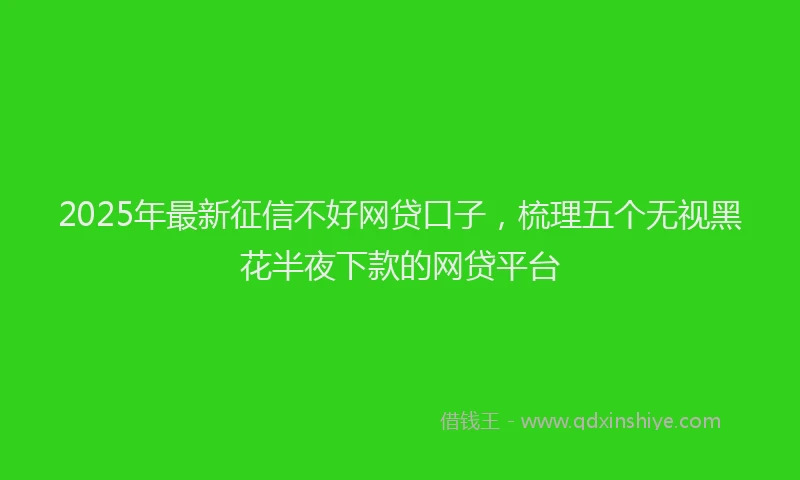 2025年最新征信不好网贷口子，梳理五个无视黑花半夜下款的网贷平台