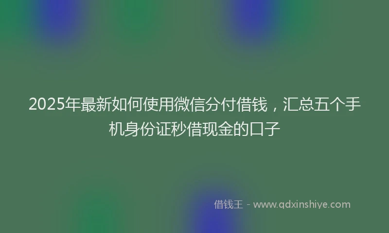2025年最新如何使用微信分付借钱，汇总五个手机身份证秒借现金的口子