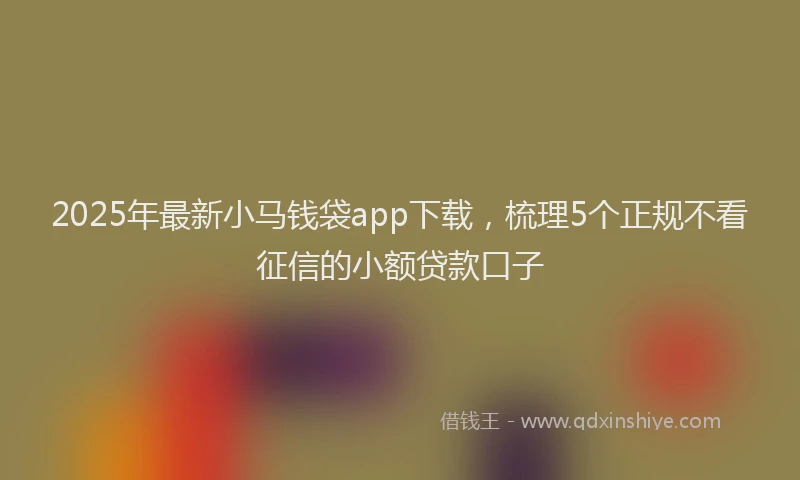 2025年最新小马钱袋app下载，梳理5个正规不看征信的小额贷款口子