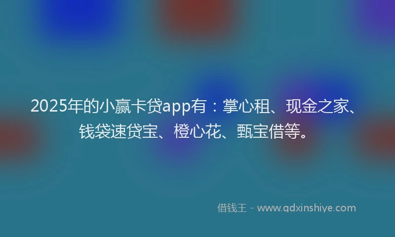 2025年的小赢卡贷app有：掌心租、现金之家、钱袋速贷宝、橙心花、甄宝借等。