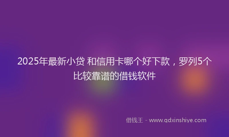 2025年最新小贷 和信用卡哪个好下款，罗列5个比较靠谱的借钱软件