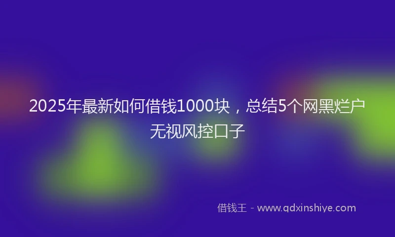 2025年最新如何借钱1000块，总结5个网黑烂户无视风控口子