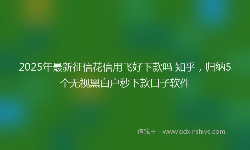 2025年最新征信花信用飞好下款吗 知乎，归纳5个无视黑白户秒下款口子软件