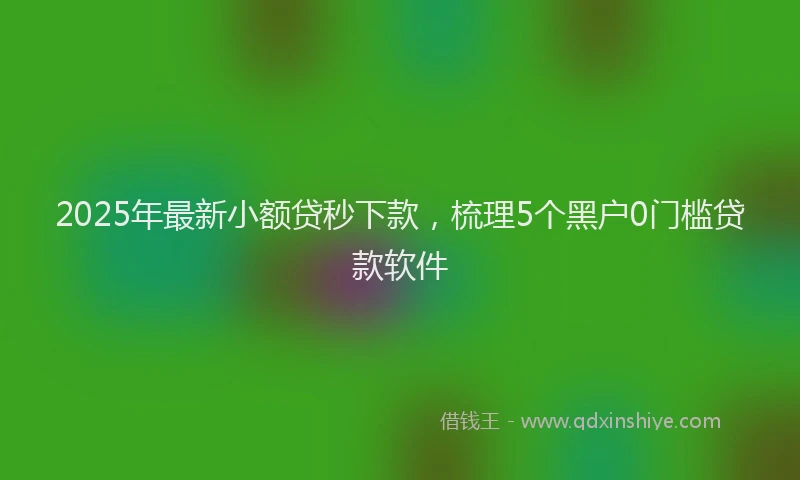 2025年最新小额贷秒下款，梳理5个黑户0门槛贷款软件