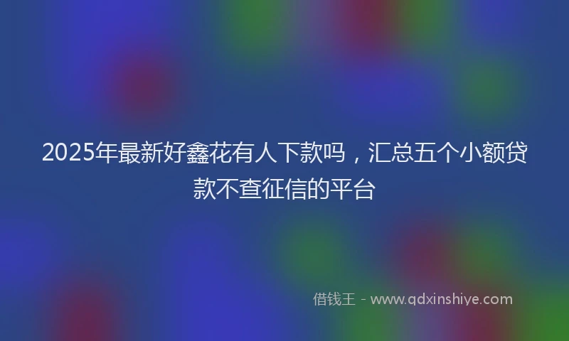 2025年最新好鑫花有人下款吗，汇总五个小额贷款不查征信的平台