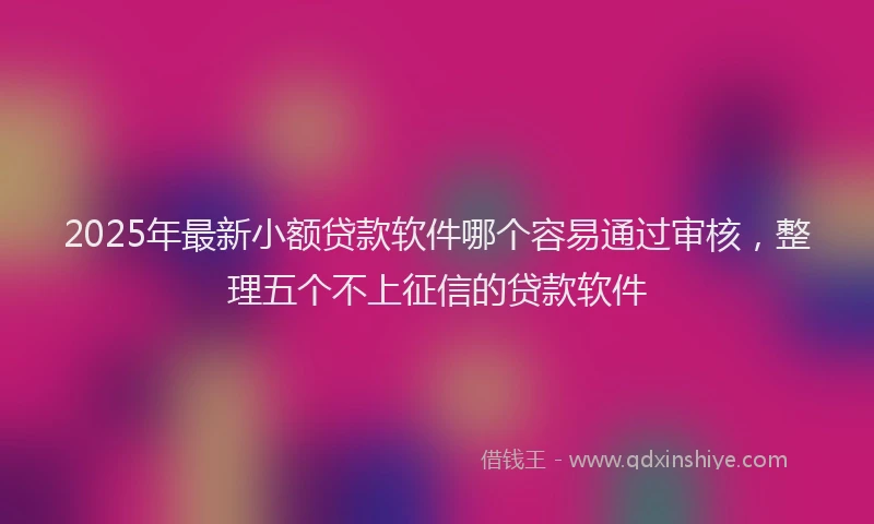 2025年最新小额贷款软件哪个容易通过审核，整理五个不上征信的贷款软件