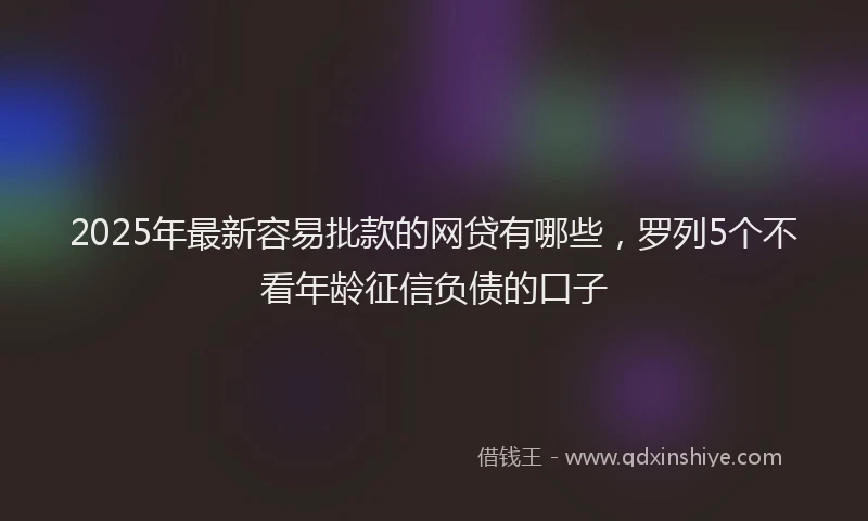 2025年最新容易批款的网贷有哪些，罗列5个不看年龄征信负债的口子