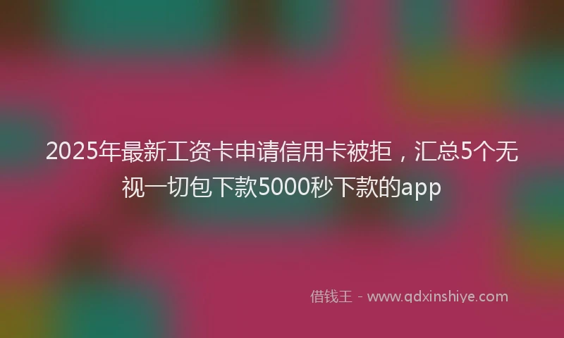 2025年最新工资卡申请信用卡被拒，汇总5个无视一切包下款5000秒下款的app