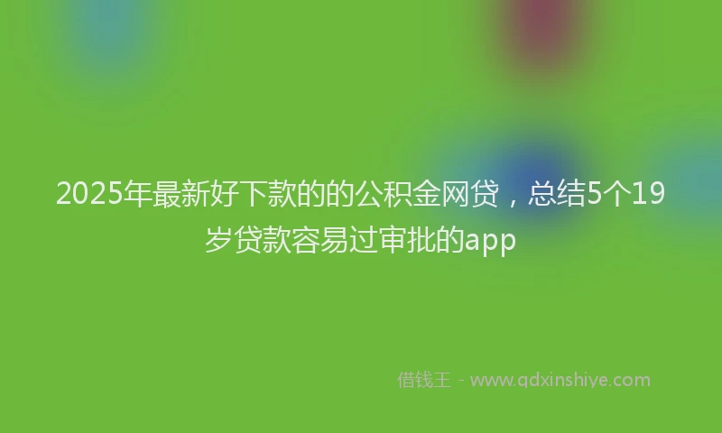 2025年最新好下款的的公积金网贷，总结5个19岁贷款容易过审批的app
