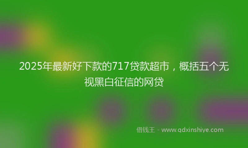 2025年最新好下款的717贷款超市，概括五个无视黑白征信的网贷