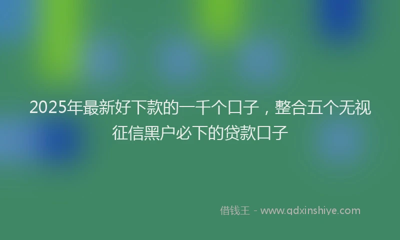 2025年最新好下款的一千个口子，整合五个无视征信黑户必下的贷款口子