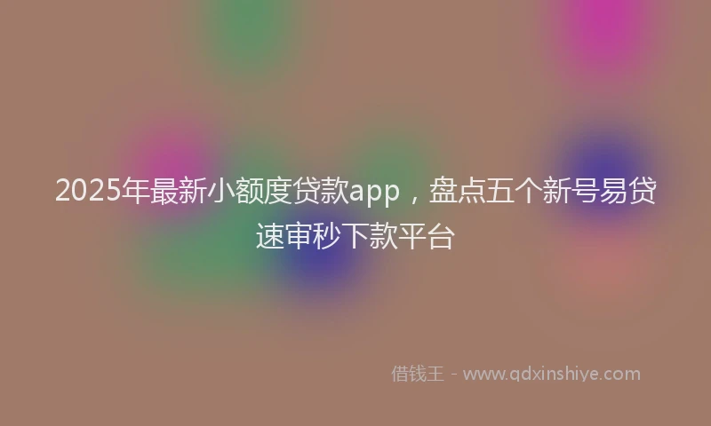 2025年最新小额度贷款app，盘点五个新号易贷速审秒下款平台
