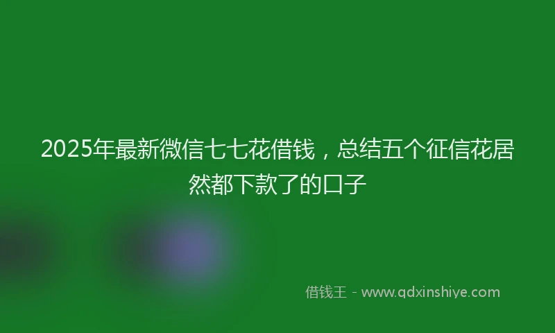 2025年最新微信七七花借钱，总结五个征信花居然都下款了的口子