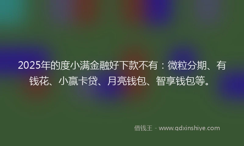 2025年的度小满金融好下款不有：微粒分期、有钱花、小赢卡贷、月亮钱包、智享钱包等。