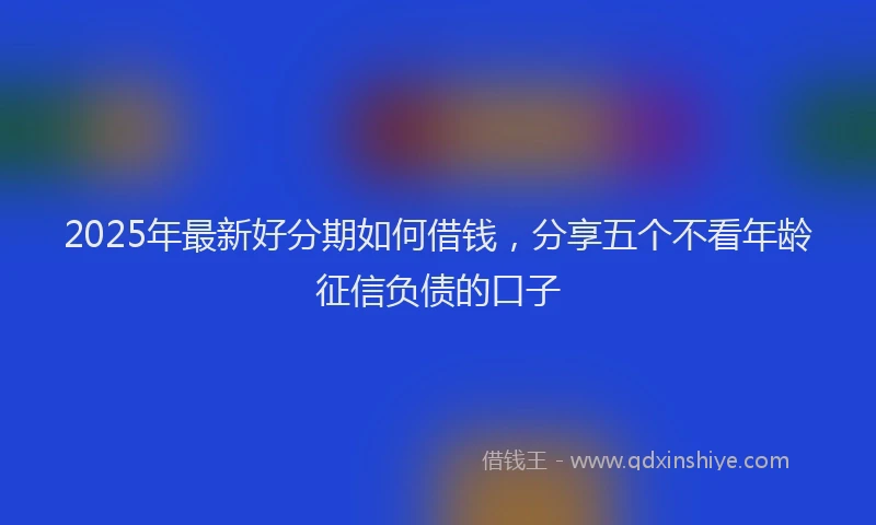 2025年最新好分期如何借钱，分享五个不看年龄征信负债的口子