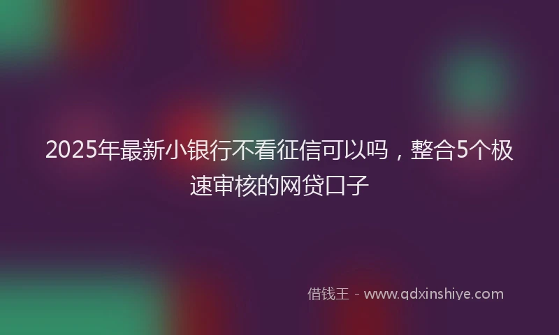 2025年最新小银行不看征信可以吗，整合5个极速审核的网贷口子