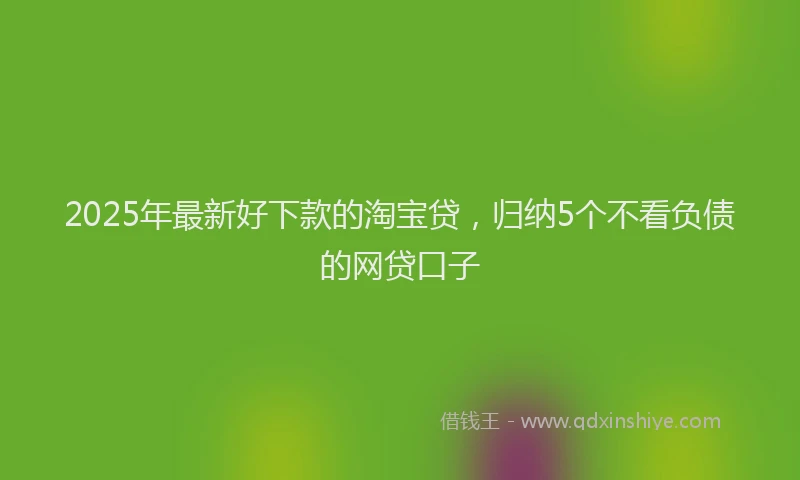 2025年最新好下款的淘宝贷，归纳5个不看负债的网贷口子