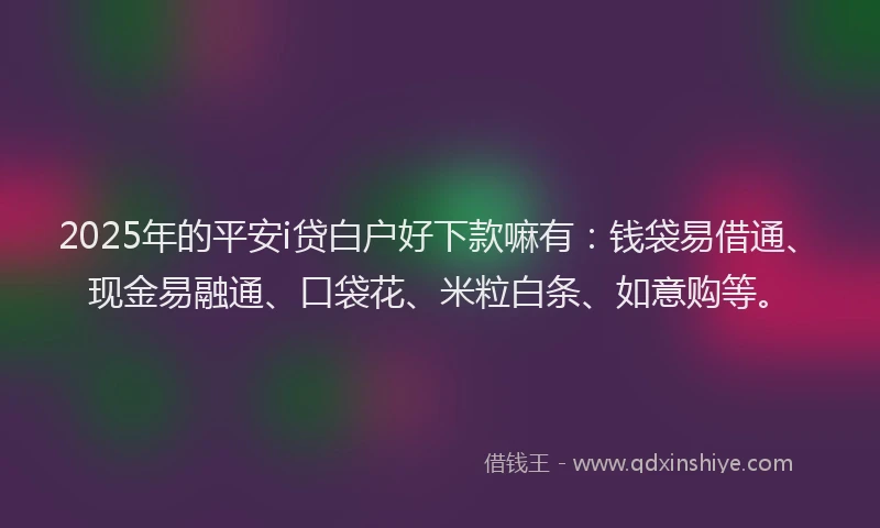 2025年的平安i贷白户好下款嘛有：钱袋易借通、现金易融通、口袋花、米粒白条、如意购等。
