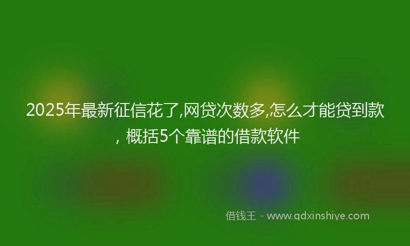2025年最新征信花了,网贷次数多,怎么才能贷到款，概括5个靠谱的借款软件