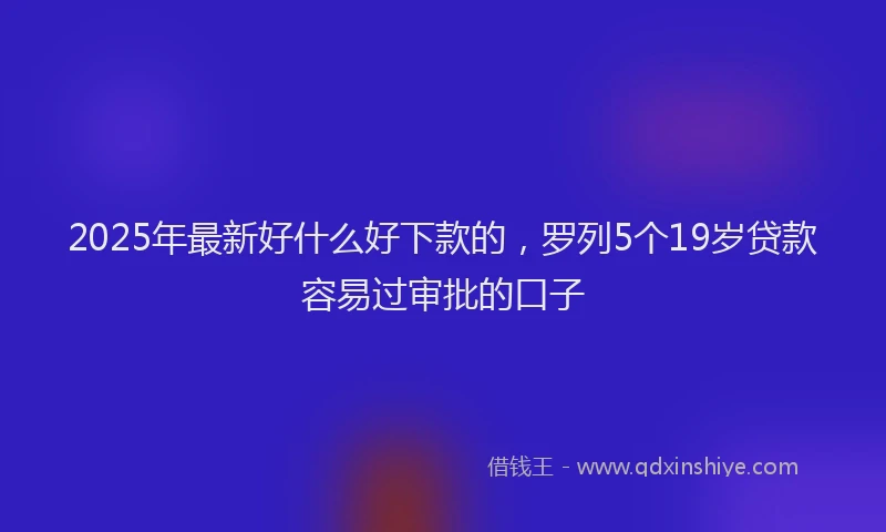 2025年最新好什么好下款的，罗列5个19岁贷款容易过审批的口子