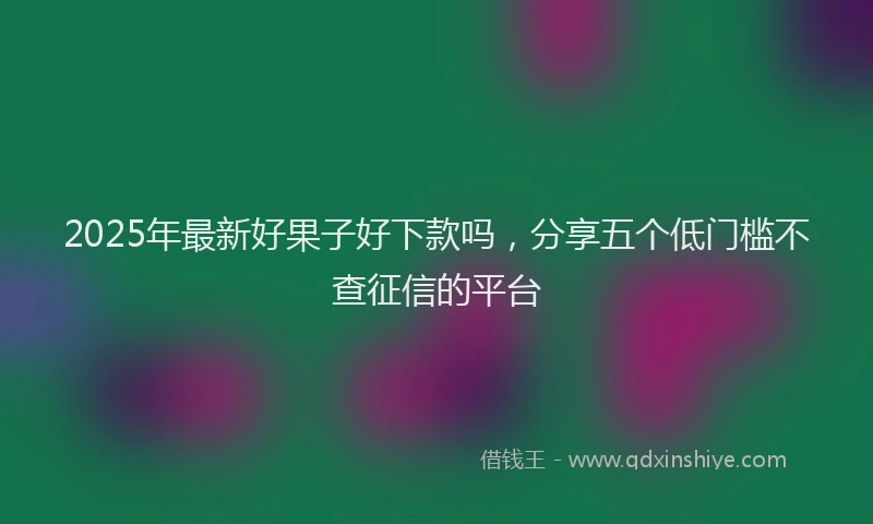 2025年最新好果子好下款吗，分享五个低门槛不查征信的平台