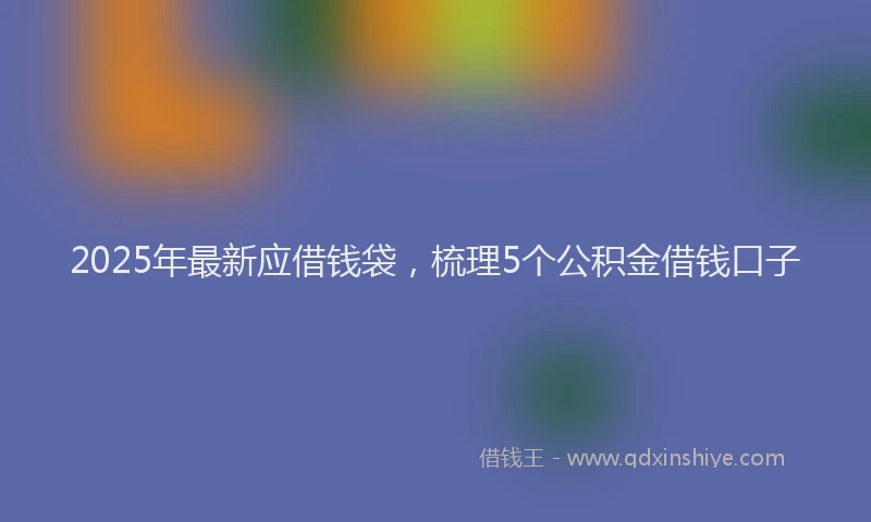 2025年最新应借钱袋，梳理5个公积金借钱口子