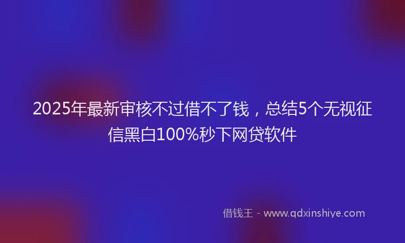 2025年最新审核不过借不了钱，总结5个无视征信黑白100%秒下网贷软件