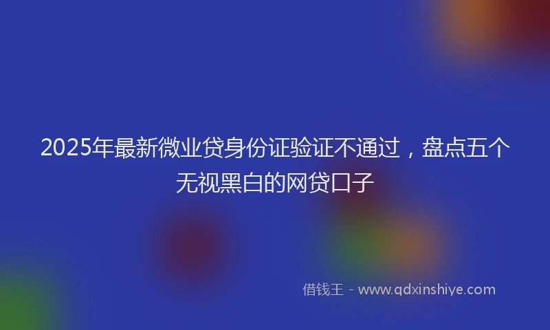 2025年最新微业贷身份证验证不通过，盘点五个无视黑白的网贷口子