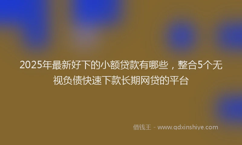 2025年最新好下的小额贷款有哪些，整合5个无视负债快速下款长期网贷的平台