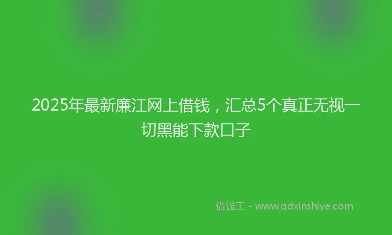 2025年最新廉江网上借钱，汇总5个真正无视一切黑能下款口子