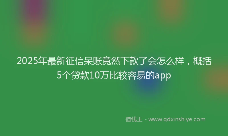 2025年最新征信呆账竟然下款了会怎么样，概括5个贷款10万比较容易的app