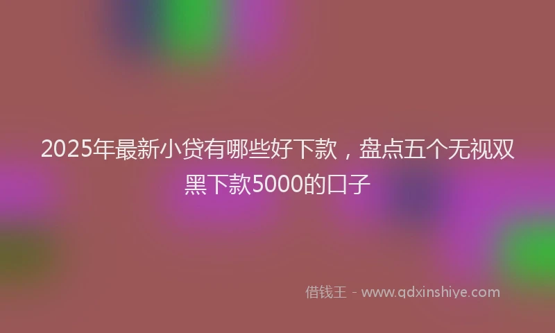 2025年最新小贷有哪些好下款，盘点五个无视双黑下款5000的口子