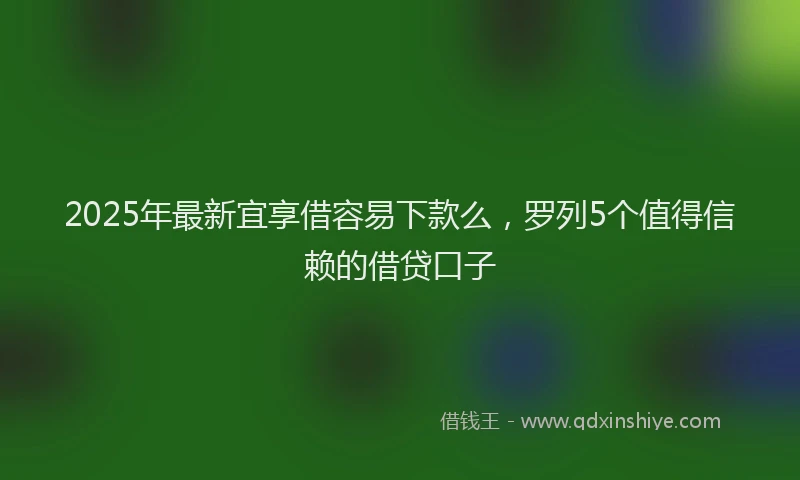 2025年最新宜享借容易下款么，罗列5个值得信赖的借贷口子
