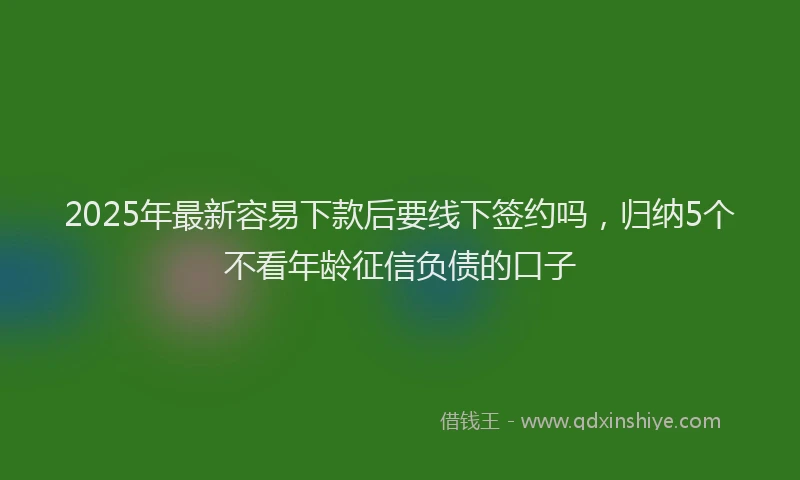 2025年最新容易下款后要线下签约吗，归纳5个不看年龄征信负债的口子