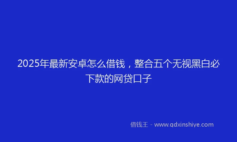 2025年最新安卓怎么借钱，整合五个无视黑白必下款的网贷口子