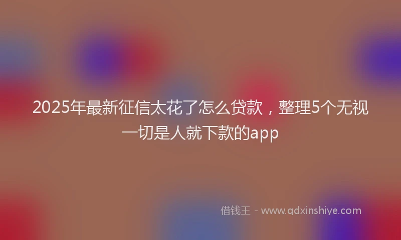 2025年最新征信太花了怎么贷款，整理5个无视一切是人就下款的app