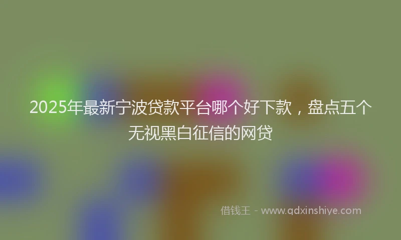 2025年最新宁波贷款平台哪个好下款，盘点五个无视黑白征信的网贷