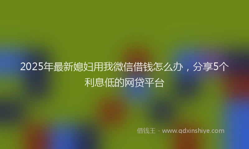 2025年最新媳妇用我微信借钱怎么办，分享5个利息低的网贷平台