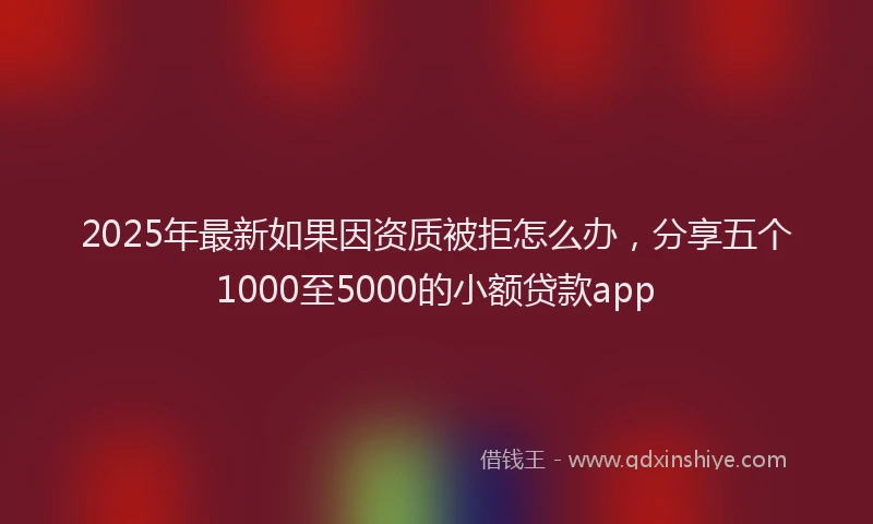 2025年最新如果因资质被拒怎么办，分享五个1000至5000的小额贷款app