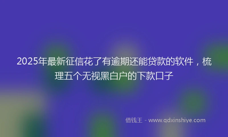 2025年最新征信花了有逾期还能贷款的软件，梳理五个无视黑白户的下款口子