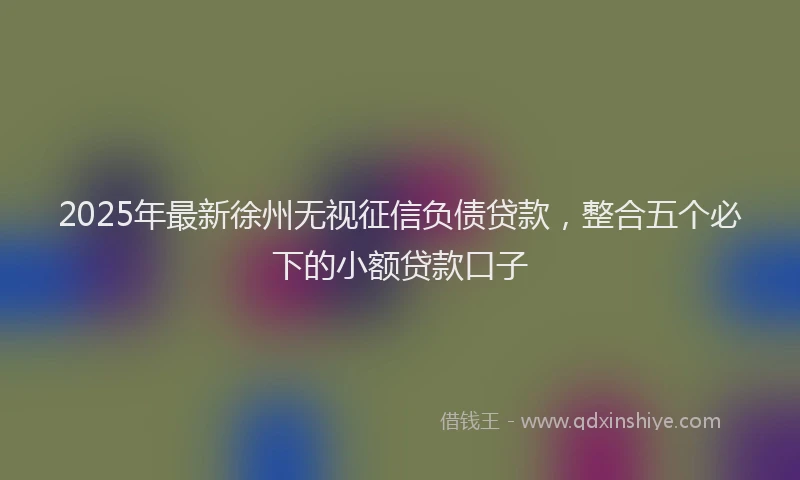 2025年最新徐州无视征信负债贷款，整合五个必下的小额贷款口子