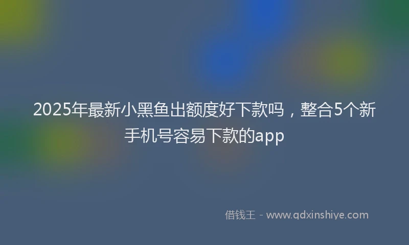 2025年最新小黑鱼出额度好下款吗，整合5个新手机号容易下款的app