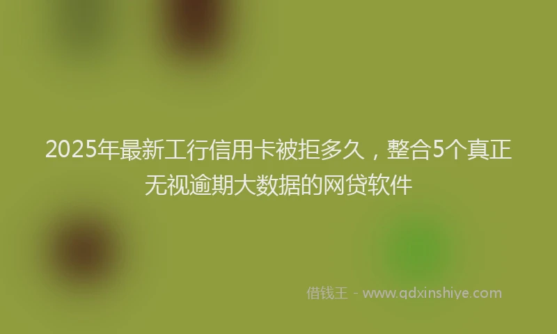 2025年最新工行信用卡被拒多久，整合5个真正无视逾期大数据的网贷软件