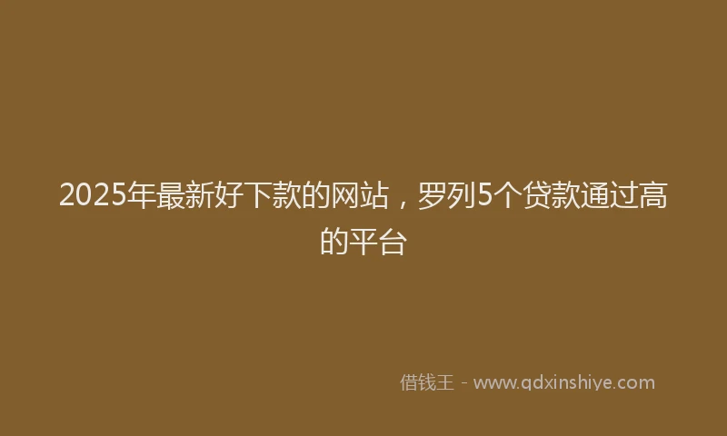2025年最新好下款的网站，罗列5个贷款通过高的平台