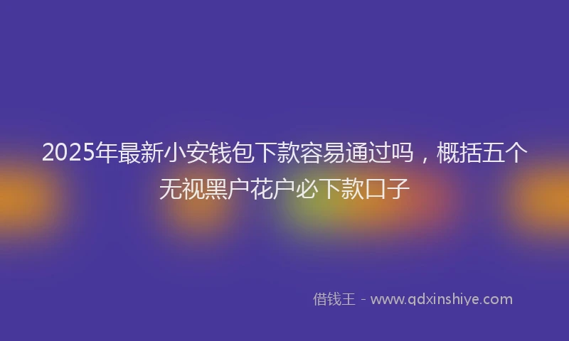 2025年最新小安钱包下款容易通过吗，概括五个无视黑户花户必下款口子