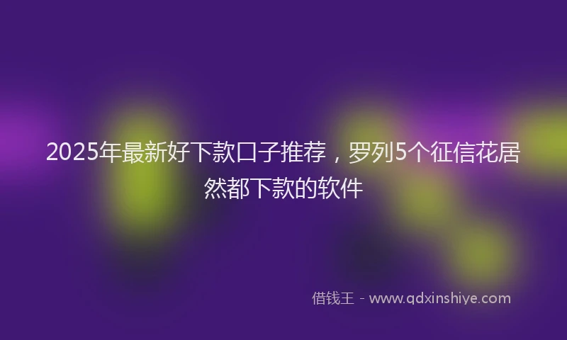 2025年最新好下款口子推荐，罗列5个征信花居然都下款的软件